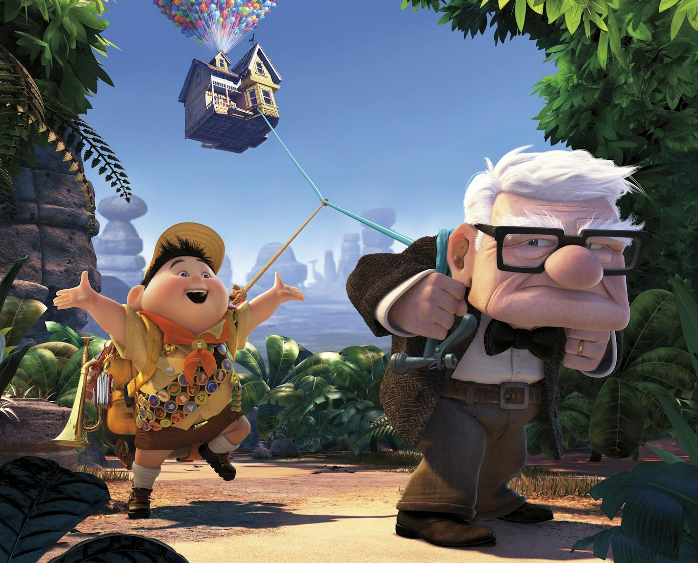 FILE - In this file film publicity image released by Disney/Pixar Films, animated characters Russell, left, and Carl Fredricksen are shown in a scene from the film, "Up." The film was nominated Tuesday, Feb. 2, 2010 for an Oscar for best picture. The 82nd Academy Awards will be presented on March 7. (AP Photo/Disney/Pixar)