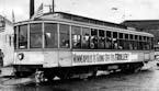Streetcar trolley. Friday June 18, 1954, last day of streetcar service in Minneapolis. Lunch was served to 320 "last riders" aboard eight trolleys to 
