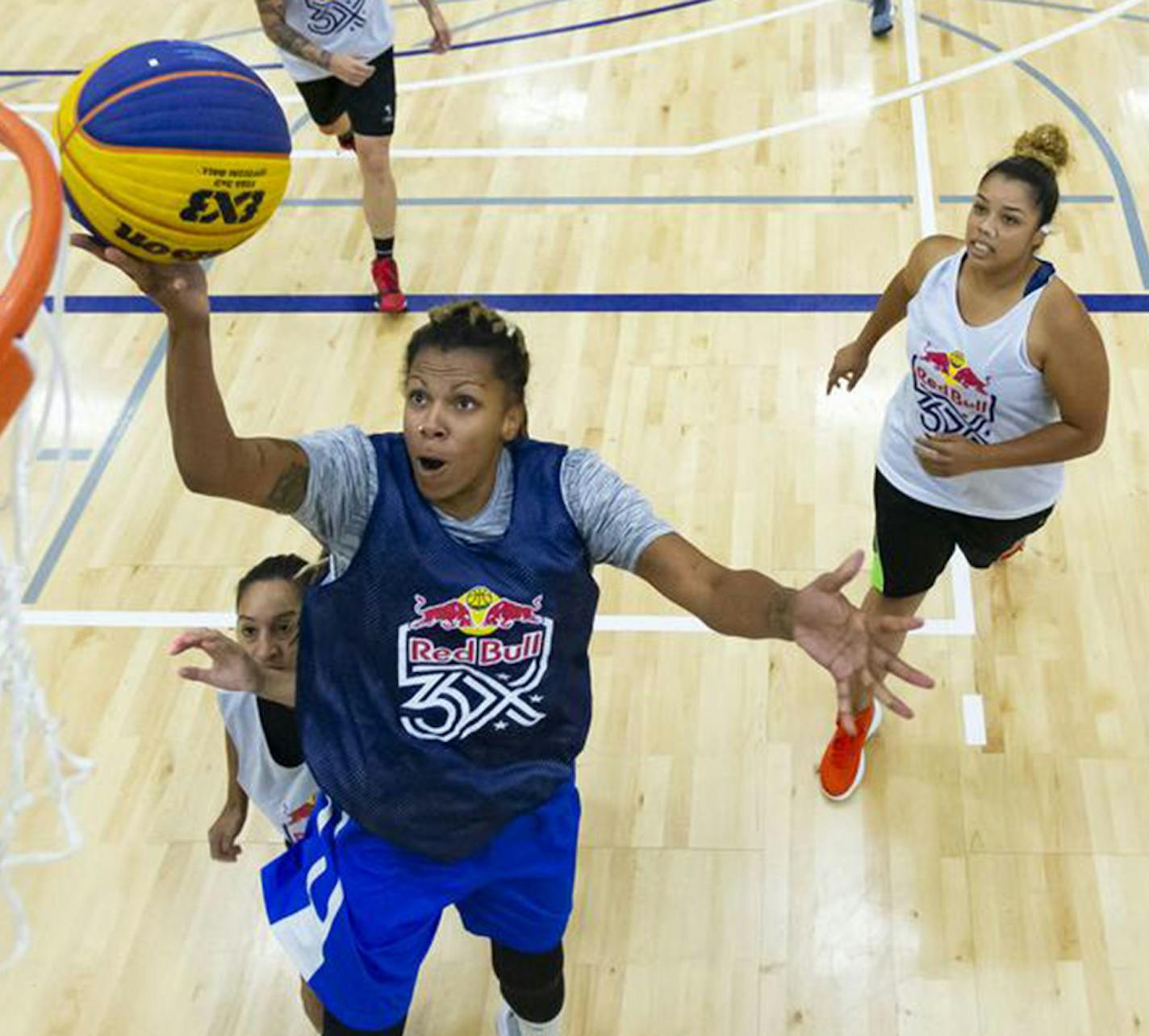 Bloomington native Jenna Smith took a shot for the MN OGs on Saturday during the Red Bull 3-on-3 basketball tournament at the National Sports Center in Blaine.