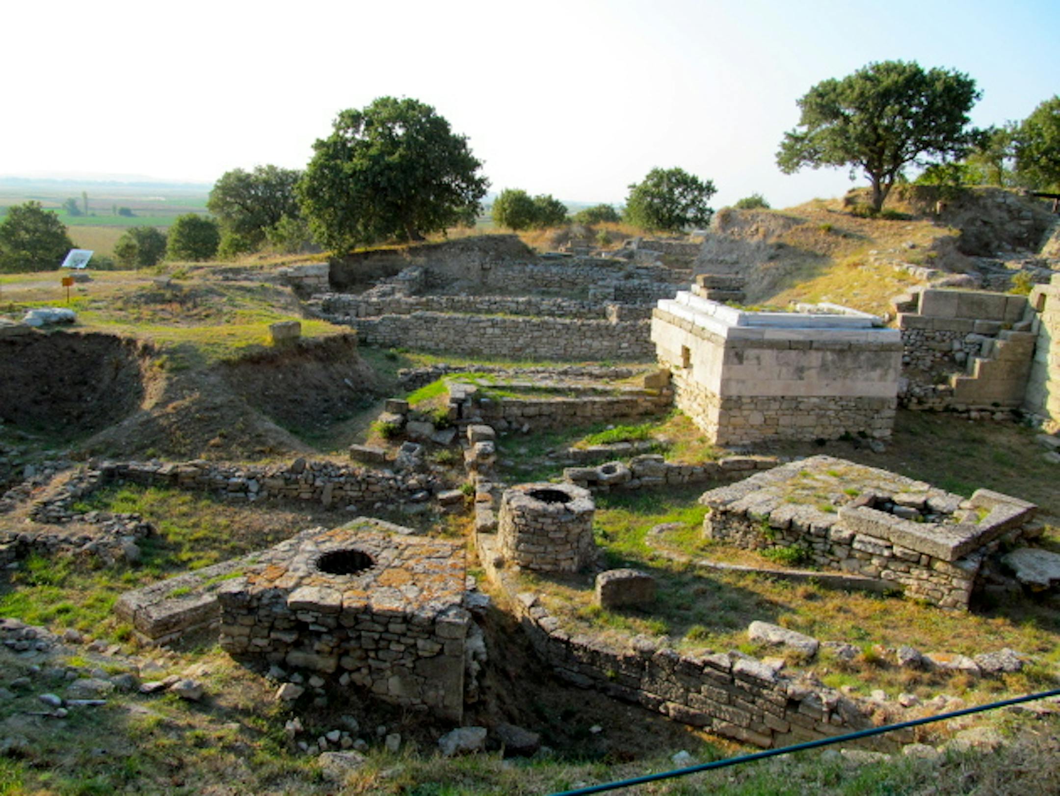 The ruins of Troy in the late afternoon. This was thought to be a holding/sacrificing ground for oxen.