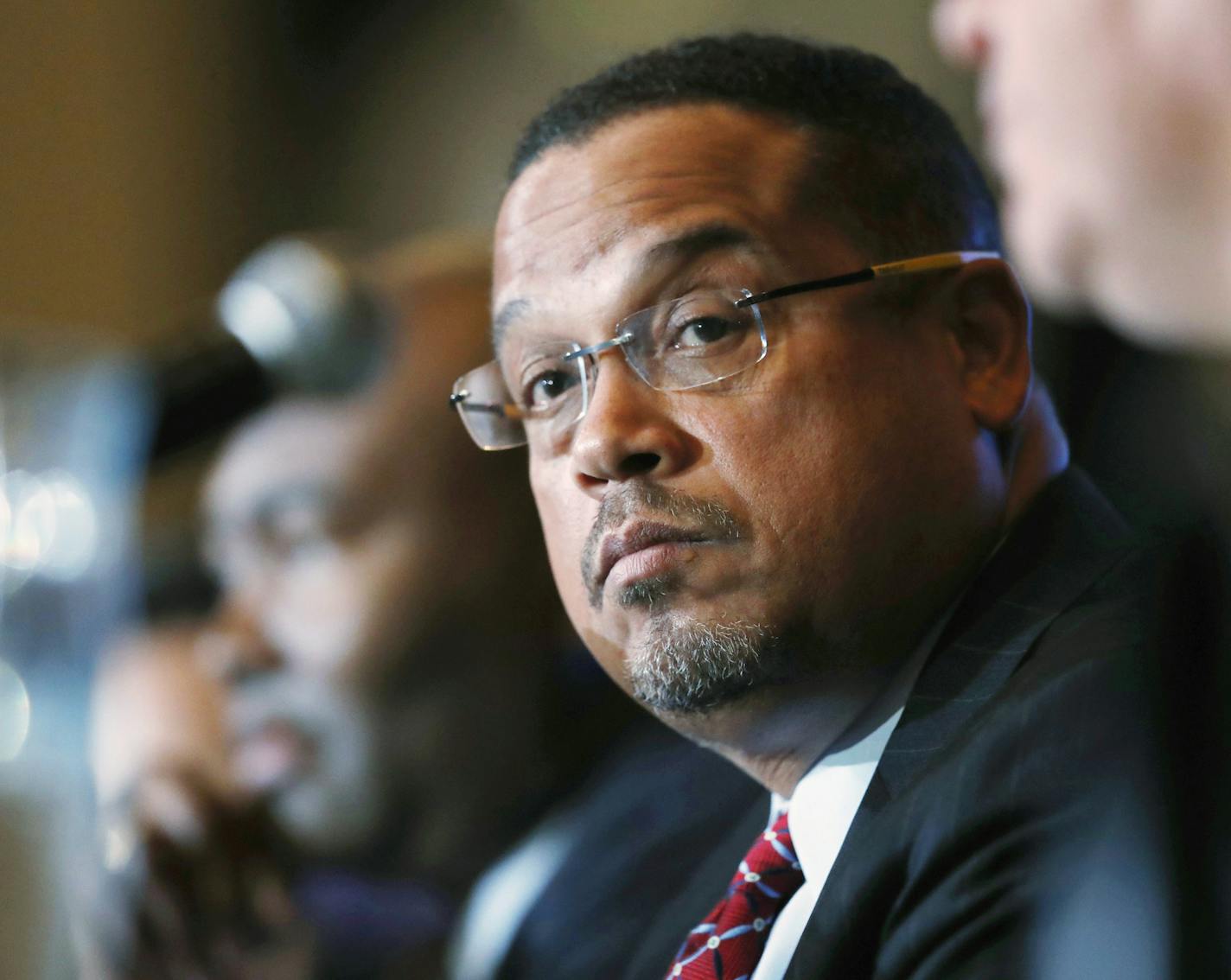 Minnesota Rep. Keith Ellison listened during a forum on the future of the Democratic Party in Denver in December 2016.