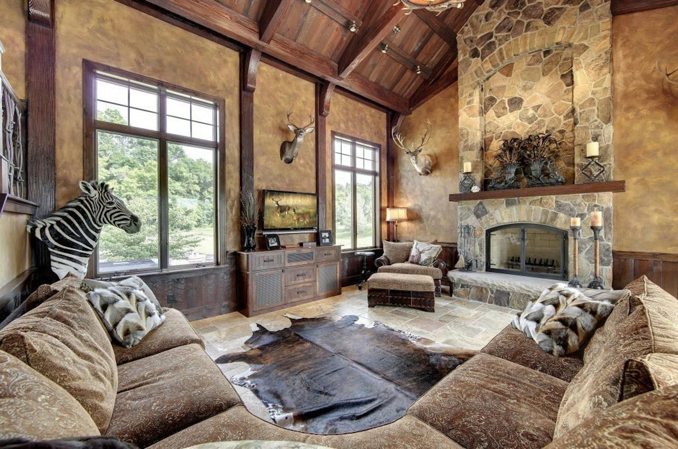 Inside the poolhouse.