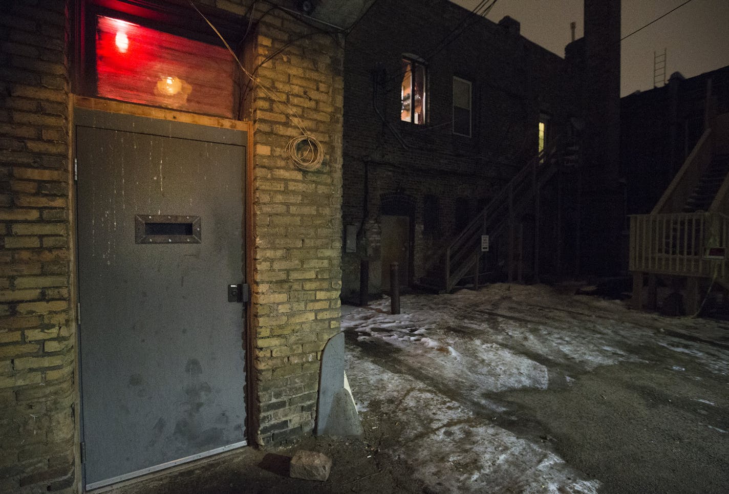 The entrance to Volstead's Emporium, a nondescript steel door with a peep slot, is known only by word of mouth.