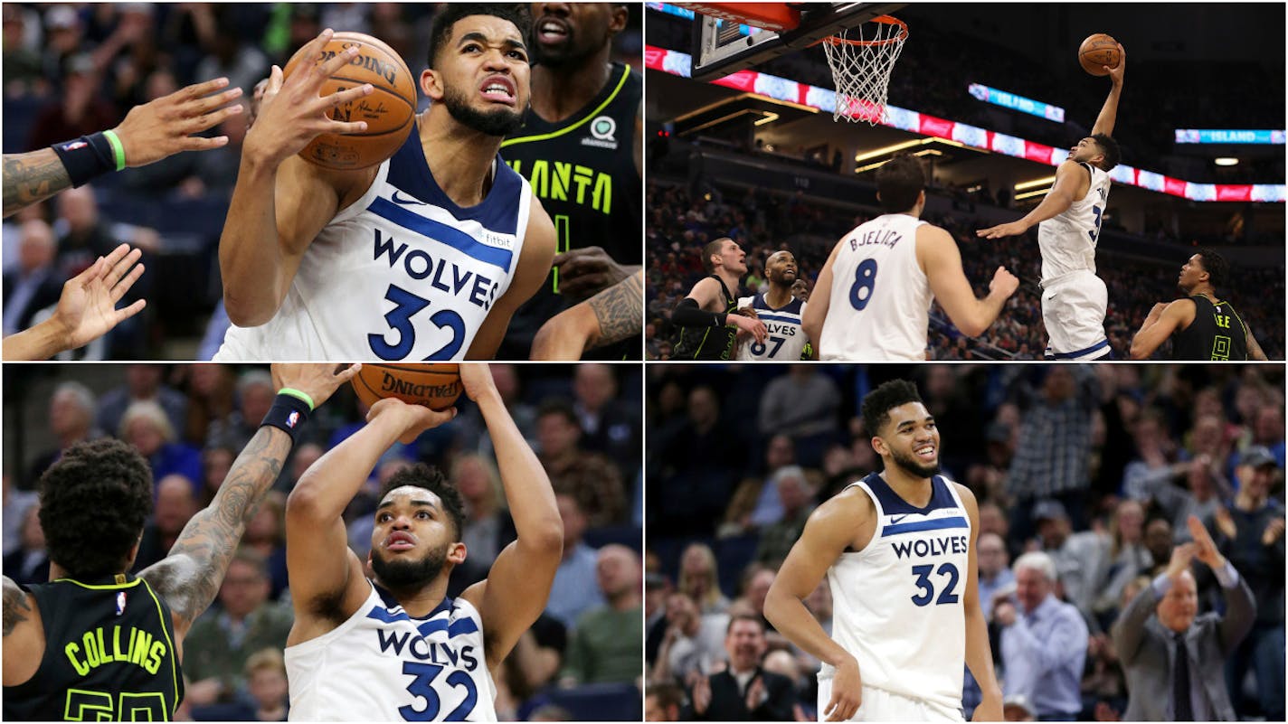 Karl-Anthony Towns said he didn't shoot particularly well while scoring a team-record 56 points on Wednesday.