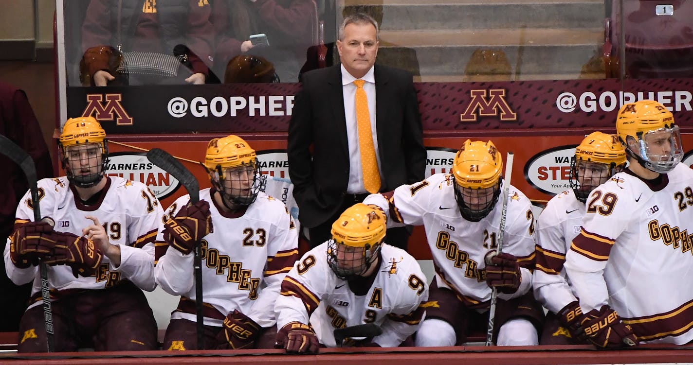 Gophers head coach Don Lucia looked on during a game last month. His team will be left out of the NCAA tournament.