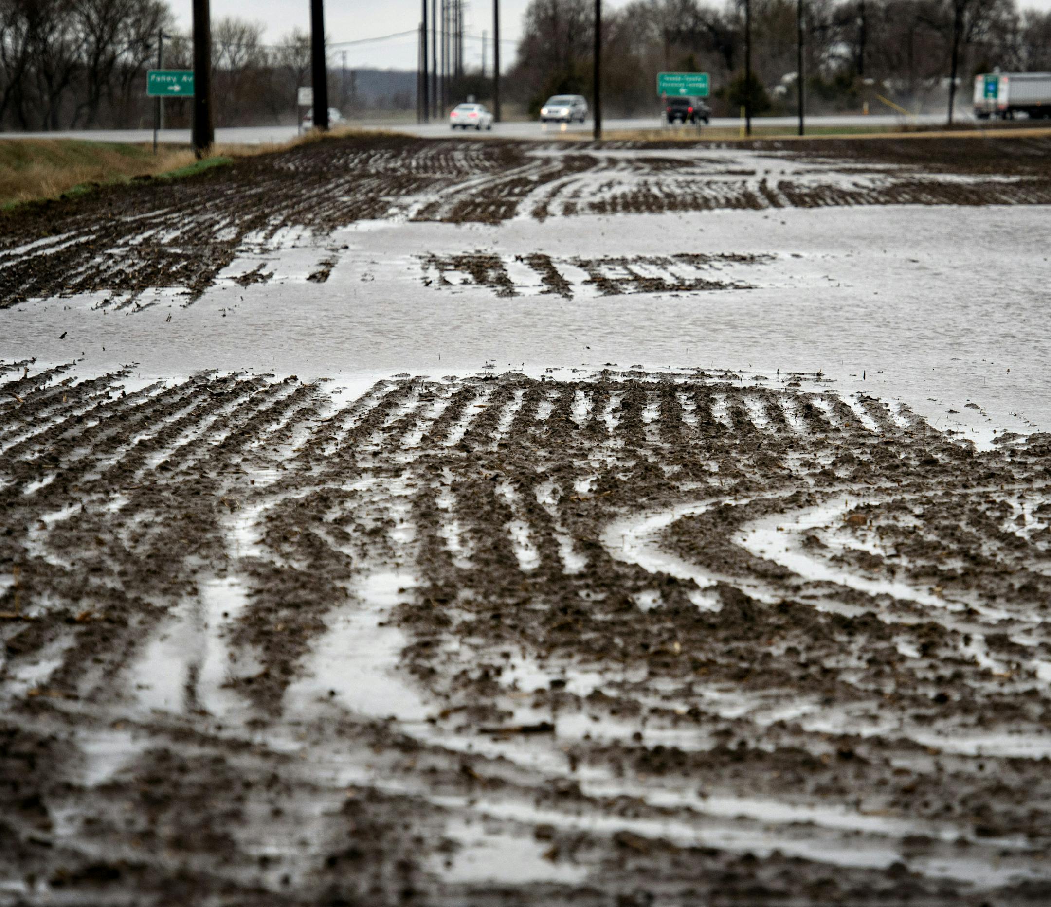 Puddles gathered in a soggy Rosemount farm field. ] Monday, April 28, 2014 GLEN STUBBE * gstubbe@startribune.com