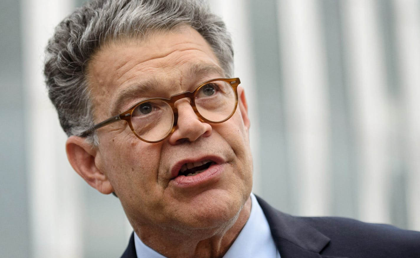 Sen. Al Franken, shown at the University of Minnesota, wants two federal agencies to investigate whether Apple Inc. is breaking antitrust law in how it treats music services that compete with the streaming service it launched in June.