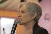 Green party presidential candidate Jill Stein delivers a stump speech to her supporters during a campaign stop at Humanist Hall in Oakland, Calif. on 