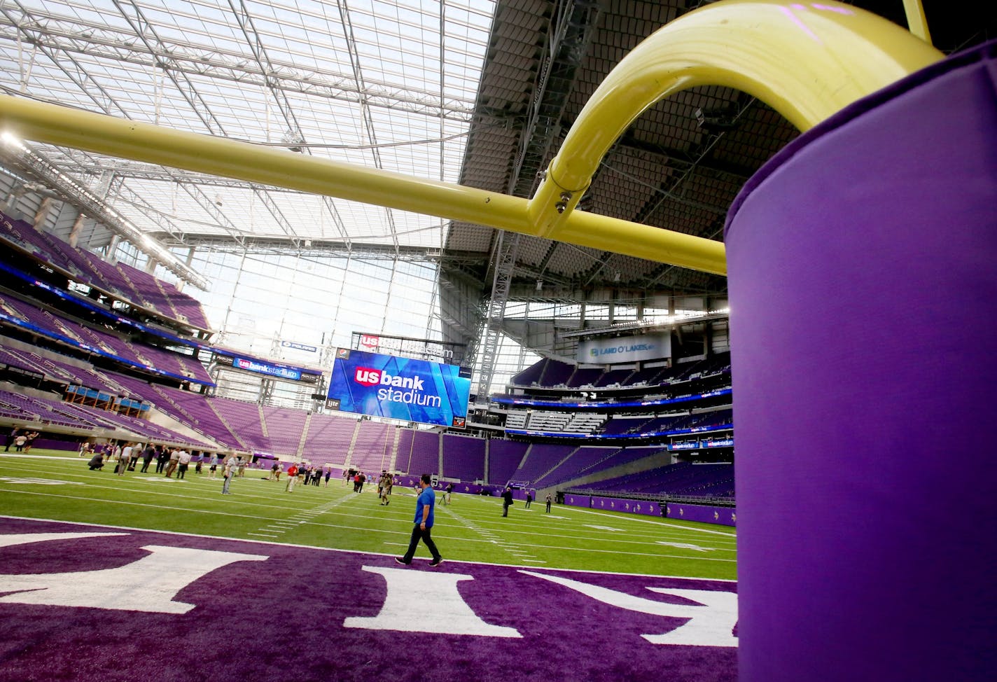 A view from the south end zone during a media tour Tuesday, July 19, 2016, at U.S. Bank Stadium in Minneapolis, MN.