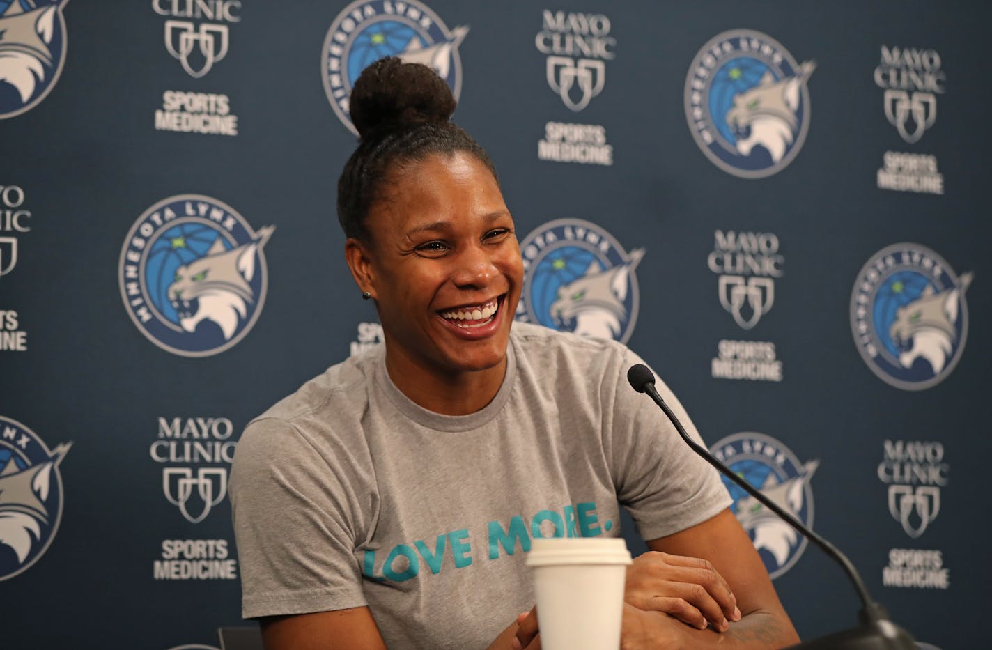 Rebekkah Brunson, during a news conference in August 2018 following the WNBA season.