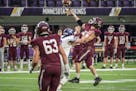 Chatfield's Sam Backer passed during the Class 2A semifinal, before he was ejected for a second unsportsmanlike-conduct penalty.