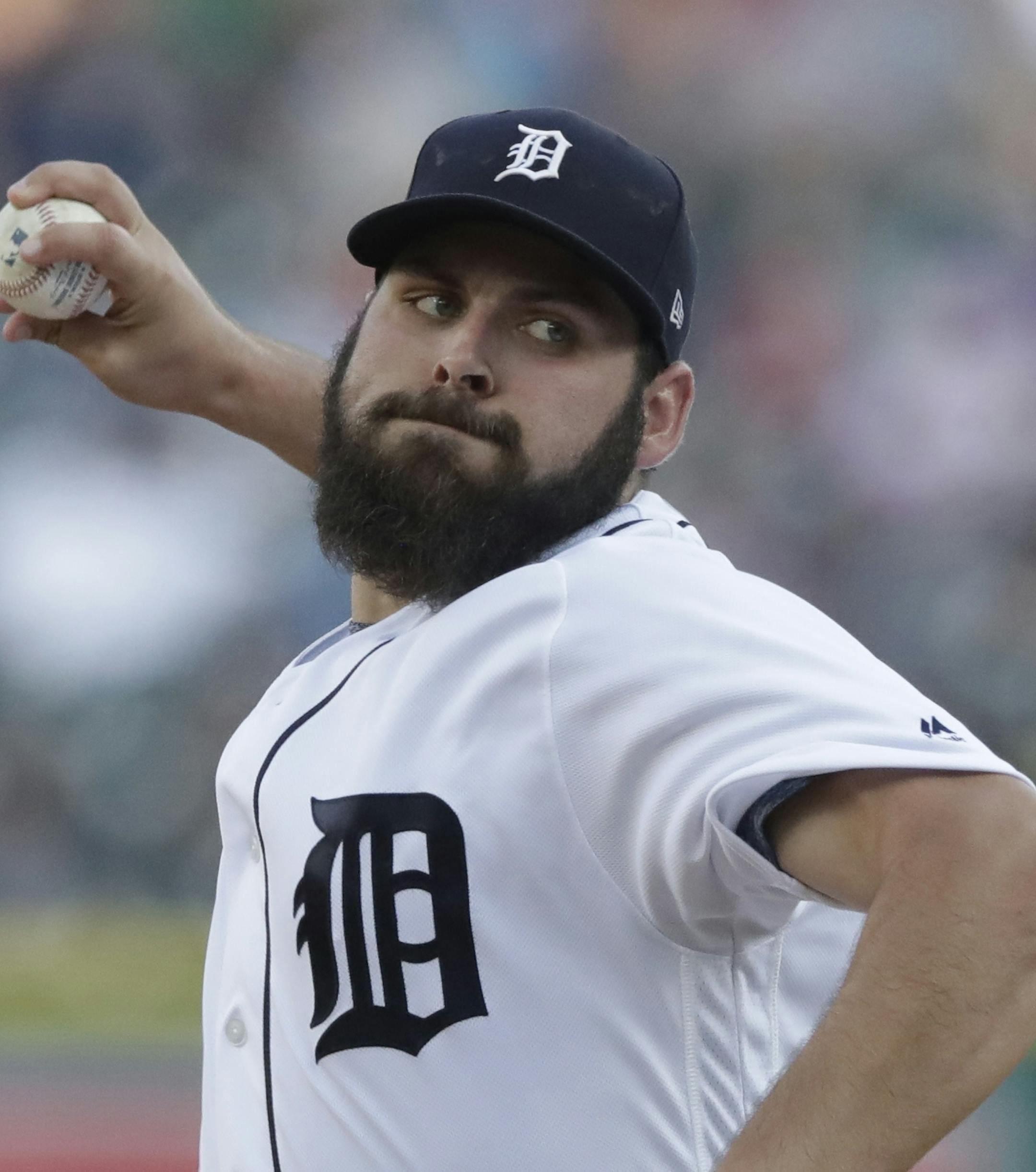 Detroit Tigers starting pitcher Michael Fulmer throws during the first inning of a baseball game against the Baltimore Orioles, Wednesday, May 17, 2017, in Detroit. (AP Photo/Carlos Osorio)