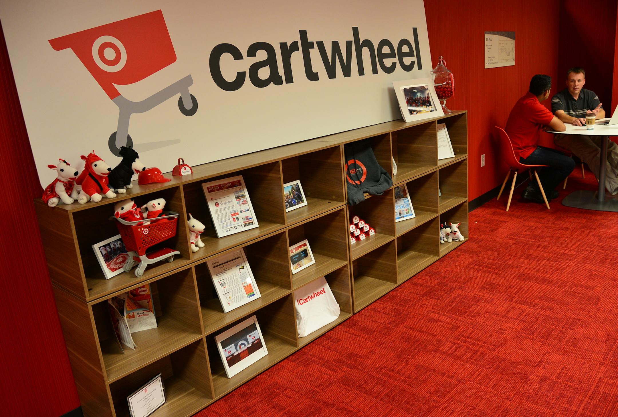 The main center of operations of Target's Cartwheel coupon app. is located in downtown Minneapolis across the street from the main Target Headquarters . It's an open working environment which encourages co- operation and sports two foosball tables ]Richard.Sennott@startribune.com Richard Sennott/Star Tribune Minneapolis Minn. Thursday 7/10/2014) ** (cq)