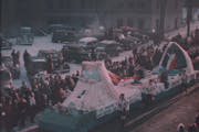 One of the earliest color photos of the St. Paul Winter Carnival captures the January 1940 parade.