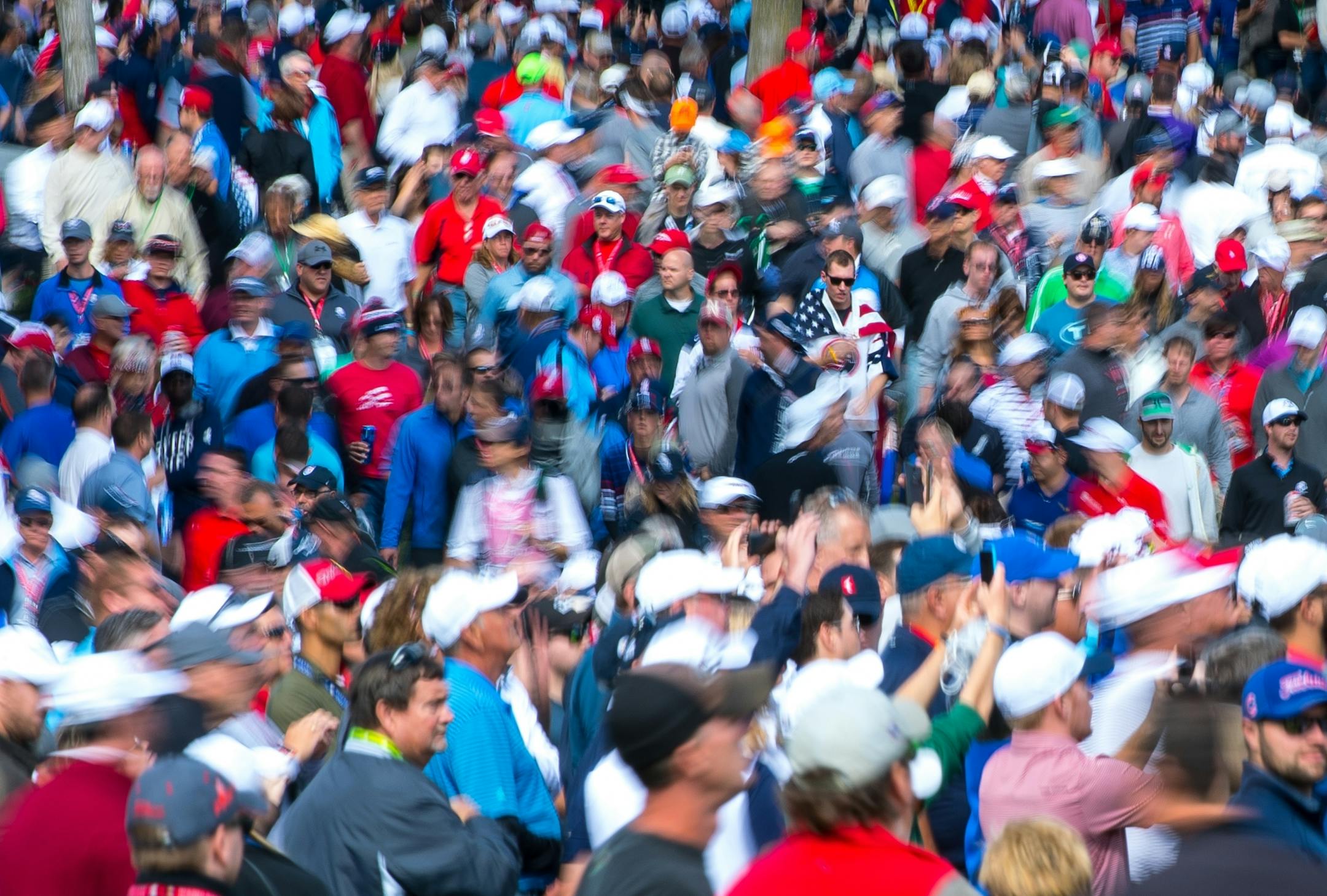 Thousands of fans navigated Hazeltine during the final day of practice for the Ryder Cup Thursday.