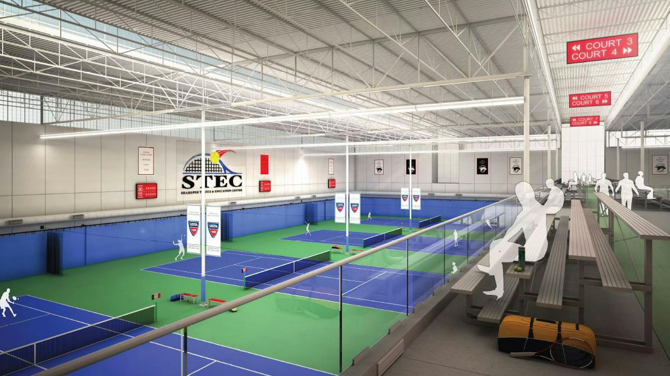 A rendering of the proposed Shakopee Tennis & Education Center.