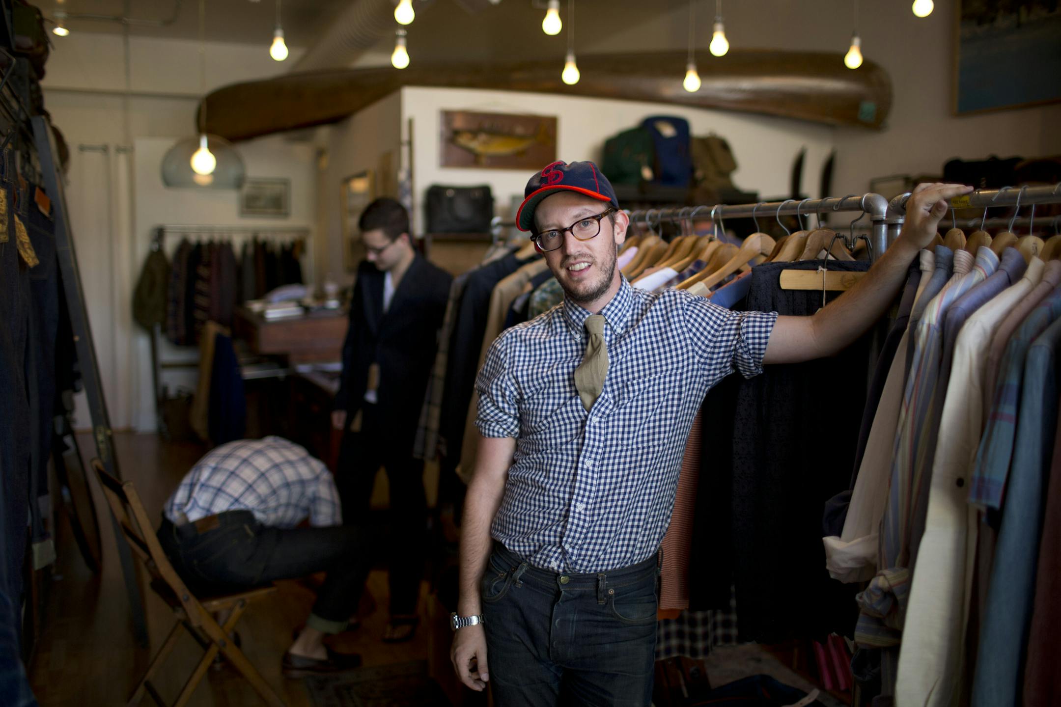 BlackBlue, the St. Paul, Minn. men's shop has a great selection high end denim brands. Satchel Moore, denim geek and manager at BlackBlue in St. Paul, Minn., Tuesday, July 10, 2012. He's wearing ] JEFF WHEELER ‚Ä¢ jeff.wheeler@startribune.com