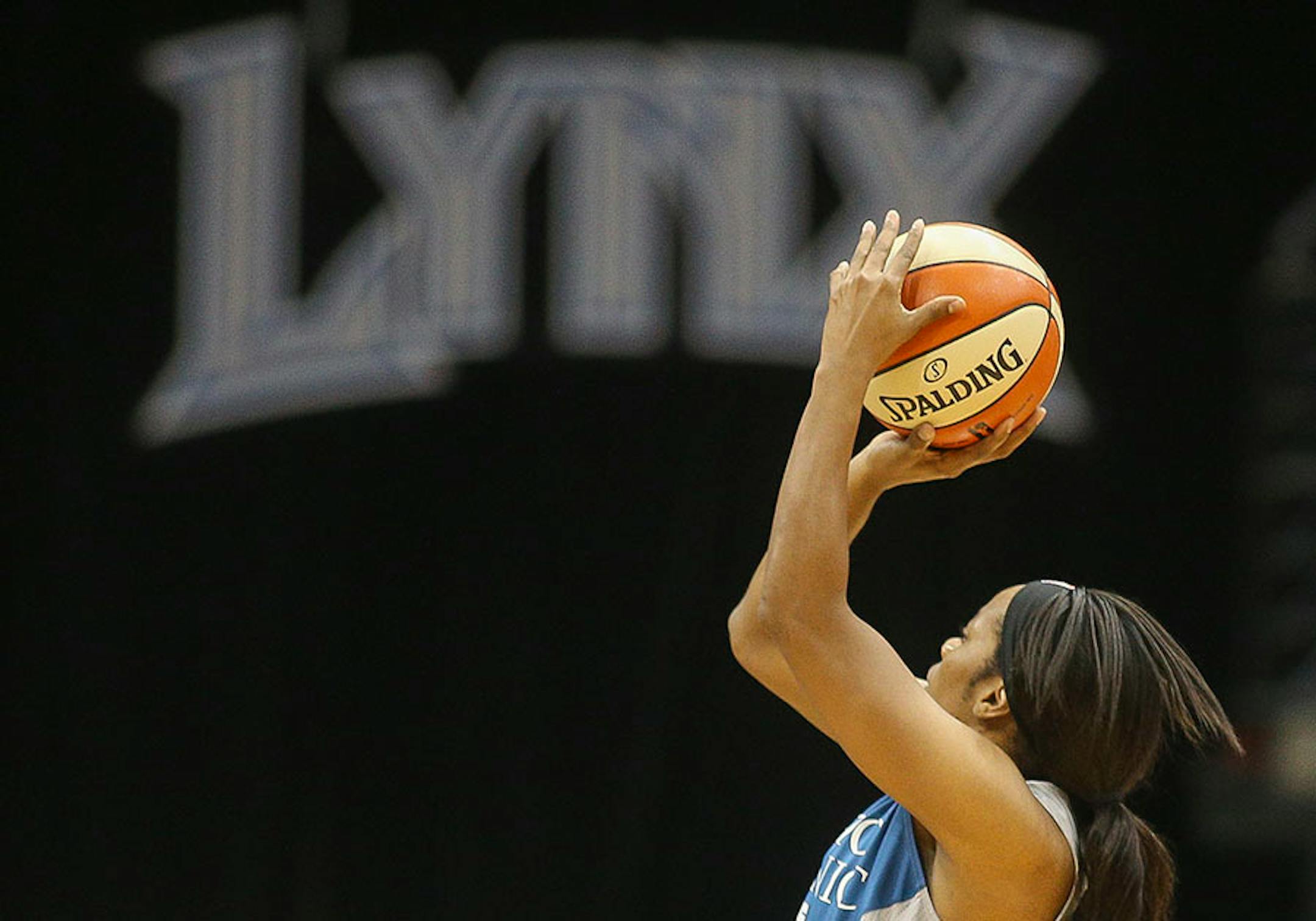Minnesota Lynx guard Jia Perkins (7) attempts a three point shot during the fourth quarter.