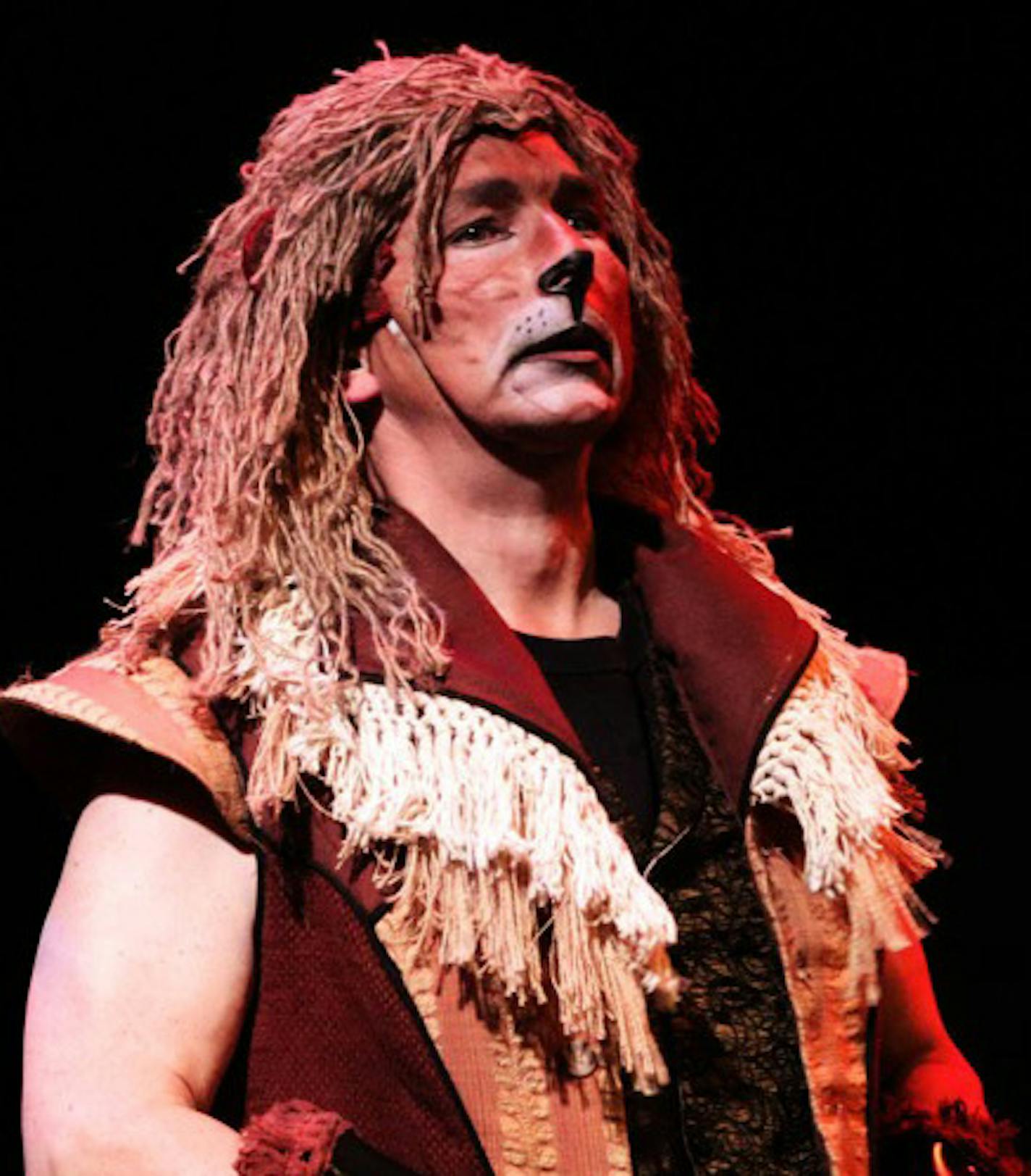 Peter Simmons as Aslan in "The Lion, the Witch and the Wardrobe" at Open Window Theatre.