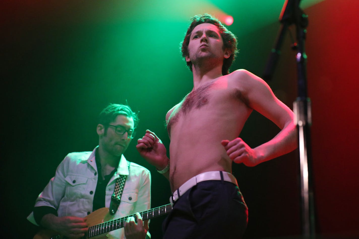 The Bad Man's frontman Peter Memorich, with guitarist Patrick Davis, during Friday's Best New Bands showcase at First Avenue.