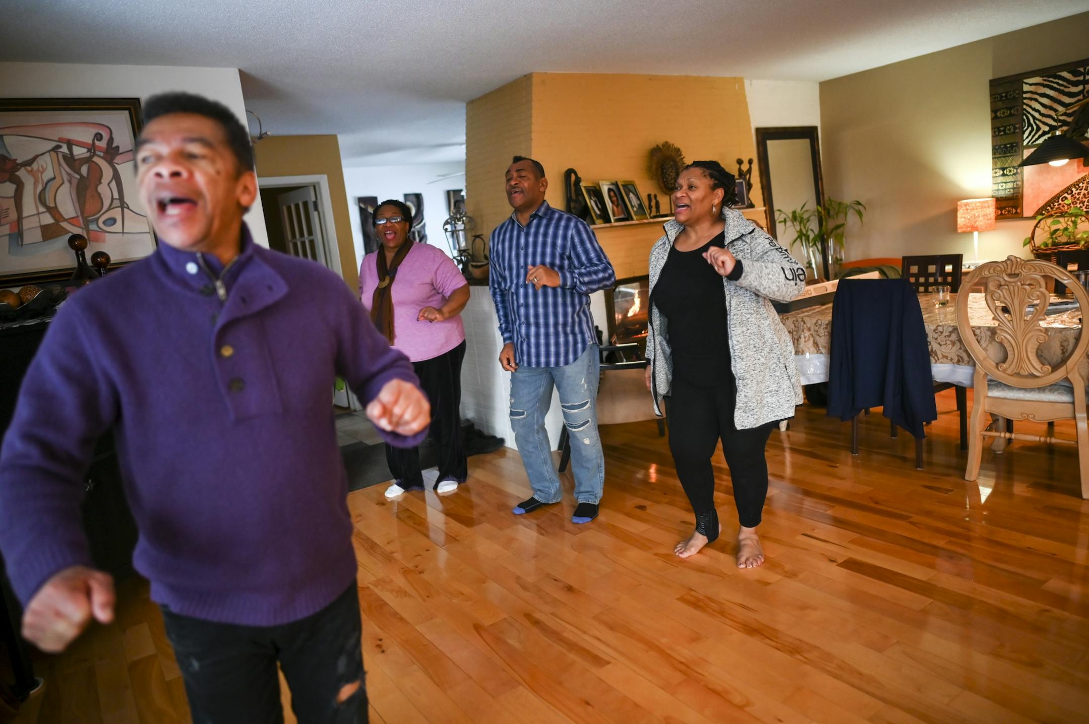 J.D. Steele sang a solo as his siblings danced behind him during Friday's rehearsal.