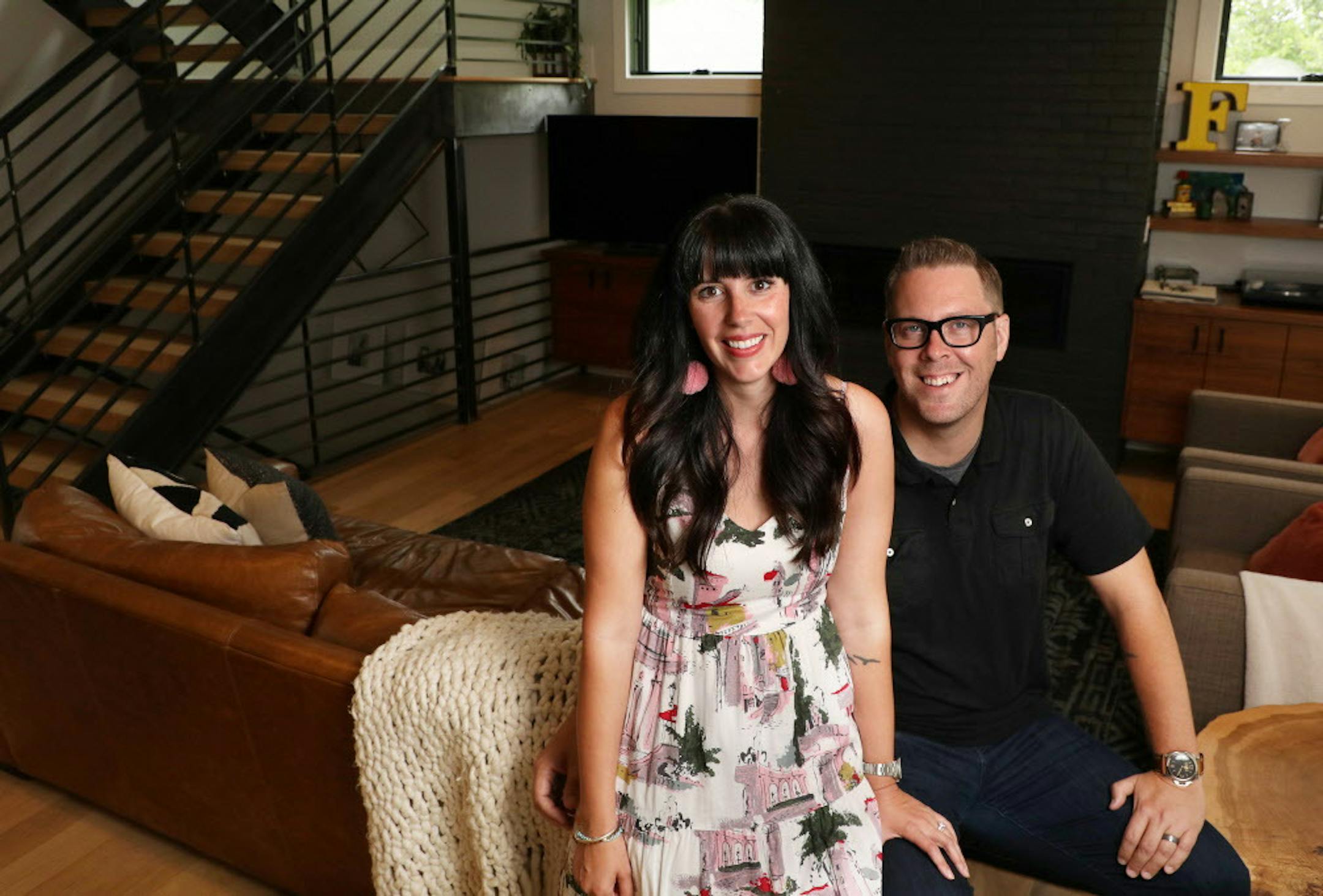 Brad and Heather Fox posed for a portrait at their home. ] ANTHONY SOUFFLE ï anthony.souffle@startribune.com Brad and Heather Fox, who buy, sell and fix up homes a la Chip and Joanna Gaines, and have shot a pilot for a television show on HGTV that airs July 9, posed for a portrait Friday, June 15, 2018 at their home in Edina, Minn.