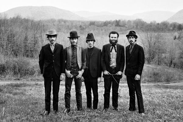 The Band in 1969, from left: Rick Danko, Levon Helm, Richard Manuel, Garth Hudson and Robbie Robertson, from the documentary "Once Were Brothers: Robb