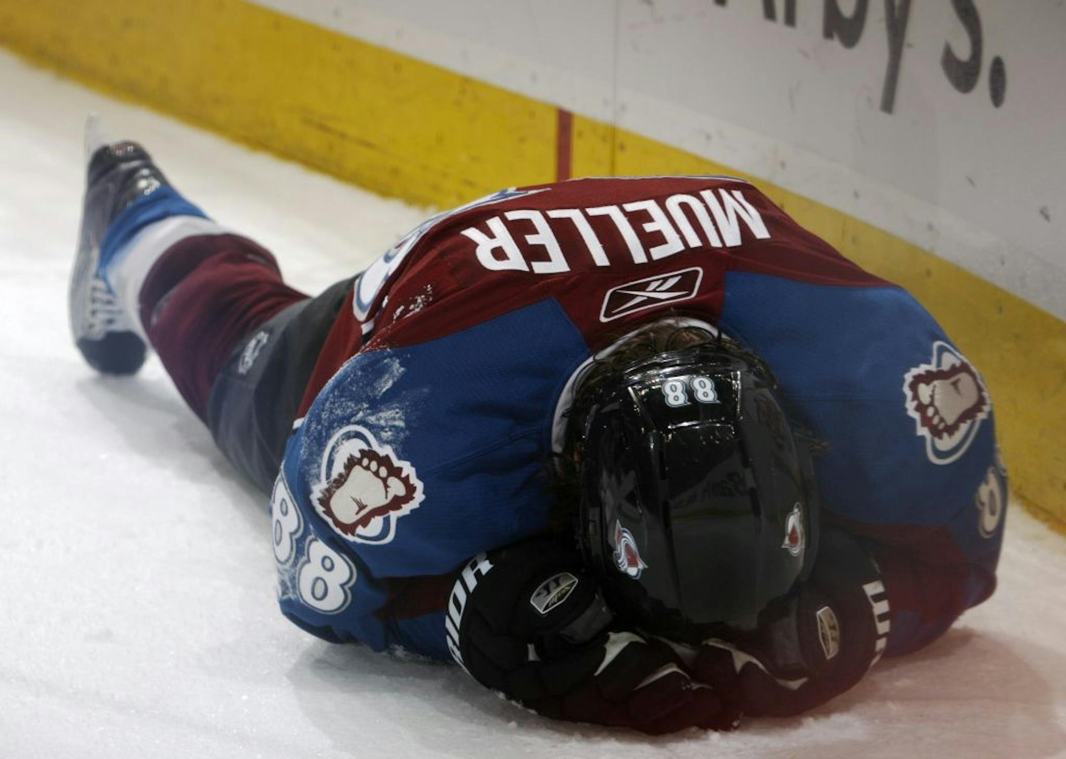 Mueller's career seemed back on track after he was traded to Colorado late in the 2009-10 season, until another big hit dropped him.