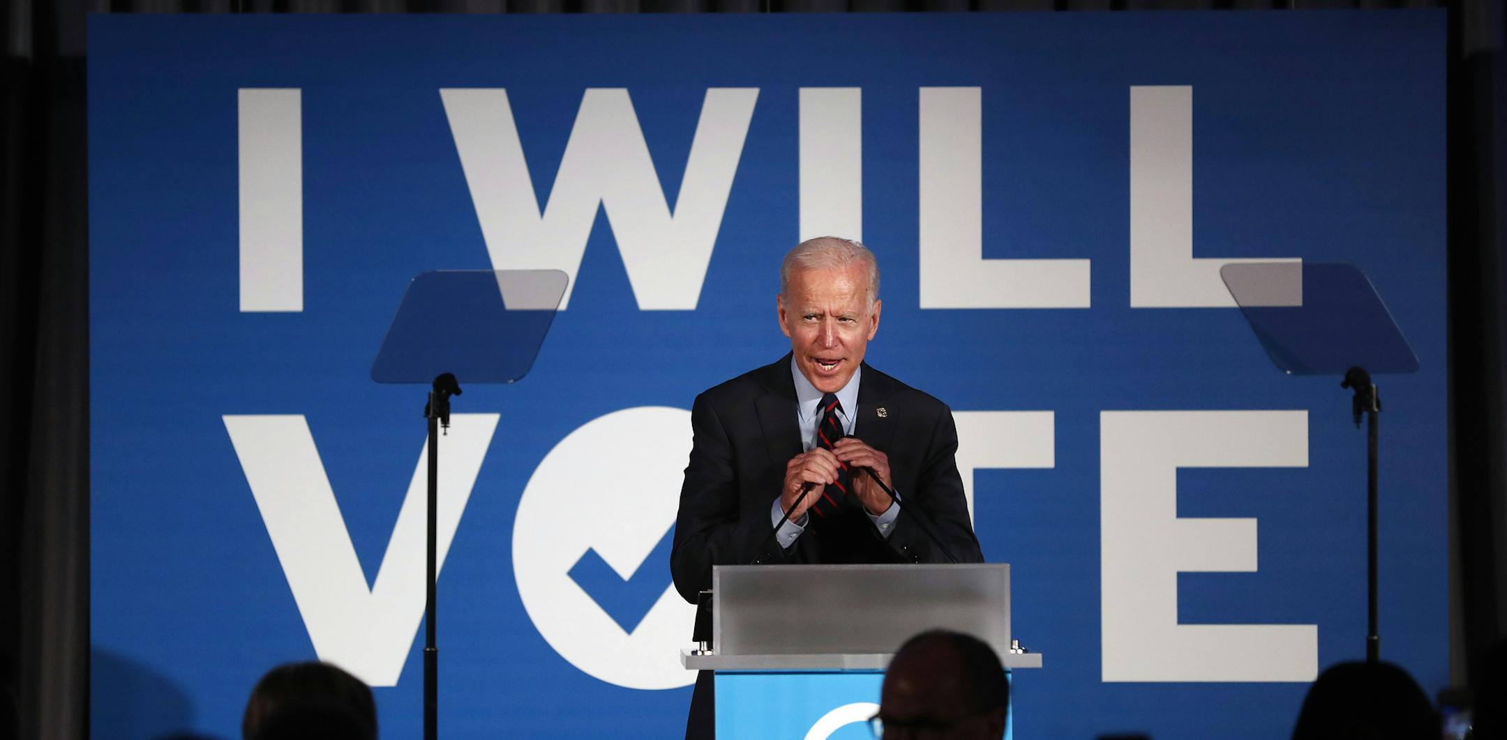 FILE - In this June 6, 2019, file photo, Democratic presidential candidate former Vice President Joe Biden speaks during the "I Will Vote" fundraising gala in Atlanta. Biden shifted to oppose longstanding restrictions on federal funding of abortion during his remarks. (AP Photo/John Bazemore, File)