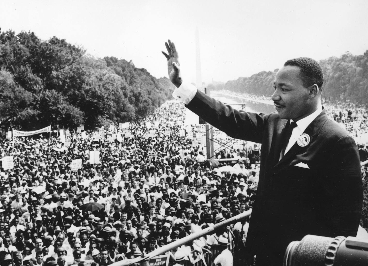 Civil rights leader Martin Luther King Jr. addressed crowds during the March on Washington at the Lincoln Memorial in Washington, D.C., where he gave his "I Have A Dream" speech.