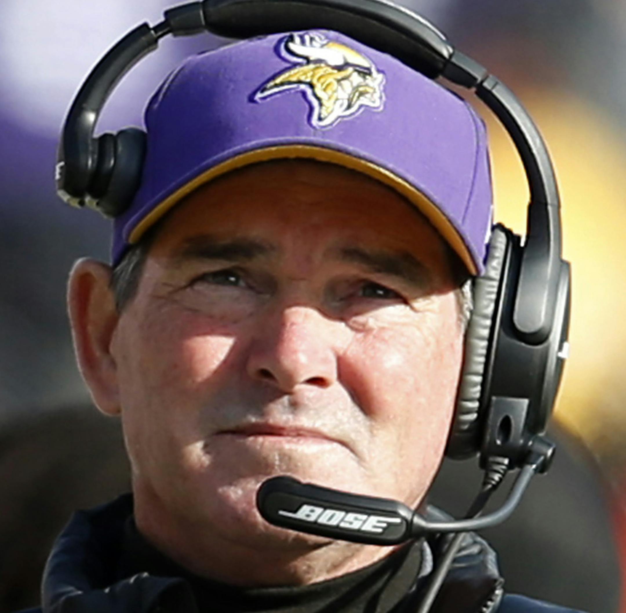 Minnesota Vikings head coach Mike Zimmer. ] CARLOS GONZALEZ cgonzalez@startribune.com - November 2, 2014, Minneapolis, Minn., TCF Bank Stadium, NFL, Minnesota Vikings vs. Washington Redskins