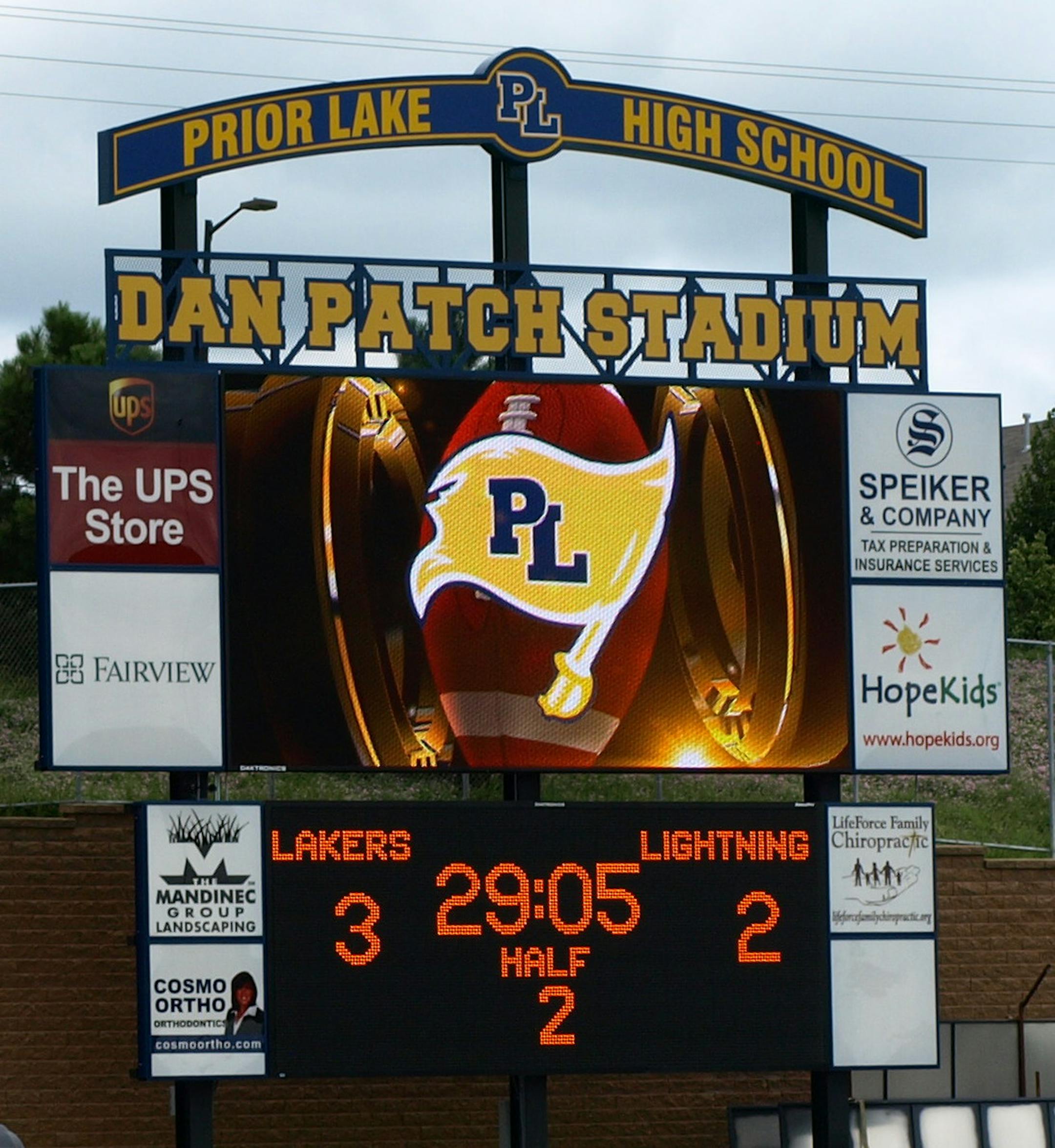 A new track, artificial turf and an updated video scoreboard were installed this summer at Dan Patch Stadium, where Prior Lake High School games take place.