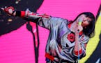 Singer Karen O of the Yeah Yeah Yeahs performs during the Governors Ball Music Festival in New York in 2018.