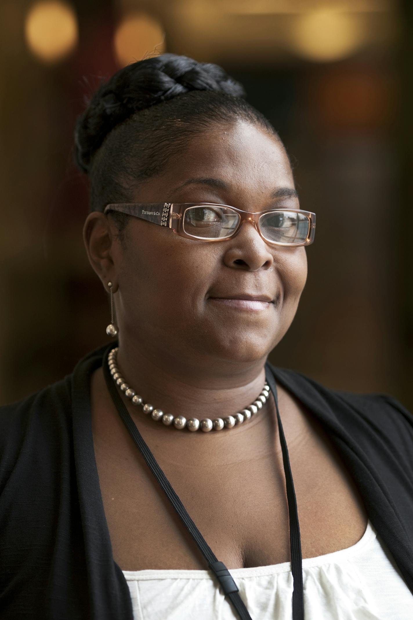 Principal Alesia Smith poses for a portrait after patrolling the hallways of Rothenberg Preparatory Academy on Wednesday, April 30, 2014 at in Cincinnati, Ohio. The Cincinnati Public School has between 400 and 420 students from preschool to sixth grade. Every day Smith greets her students by name with a hug and smile.