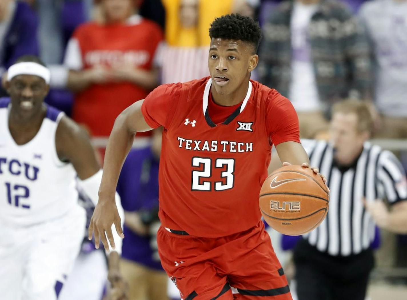 Jarrett Culver (23) was the sixth overall pick in the NBA draft after the Wolves made a deal with Phoenix that will be made official next month.