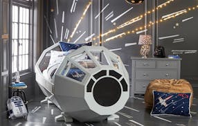 Star Wars Millennium Falcon kids bed at Pottery Barn. Photo provided by Pottery Barn Kids.