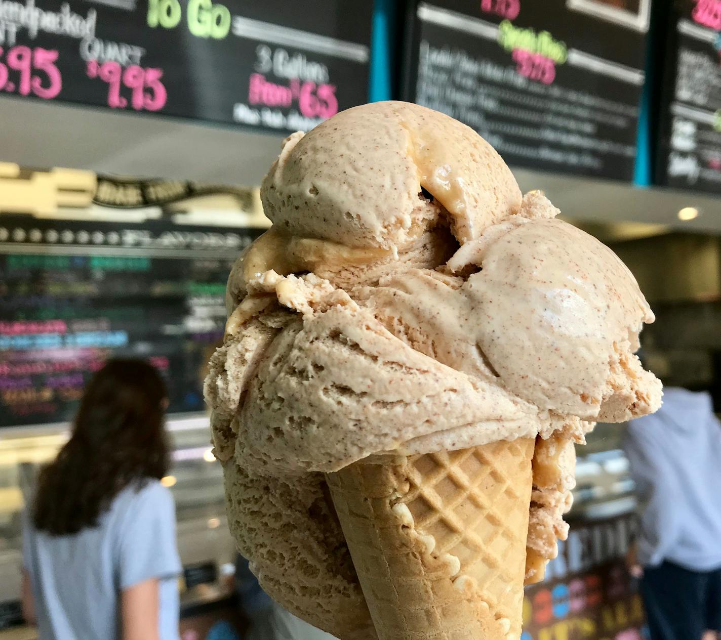 Cinnamon ice cream and Honey & Mackie's.