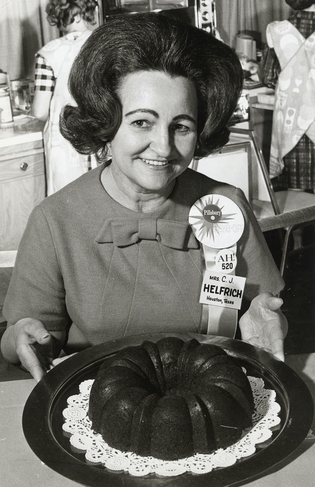 Ella Helfrich took second place in the 1966 Pillsbury Bake-Off for her Tunnel of Fudge recipe, launching the Bundt pan into home kitchens across the country.