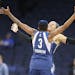 Minnesota Lynx players Maya Moore (23) and Lynx Danielle Robinson (3) celebrated after a game earlier this season. The Lynx defeated Phoenix on Friday
