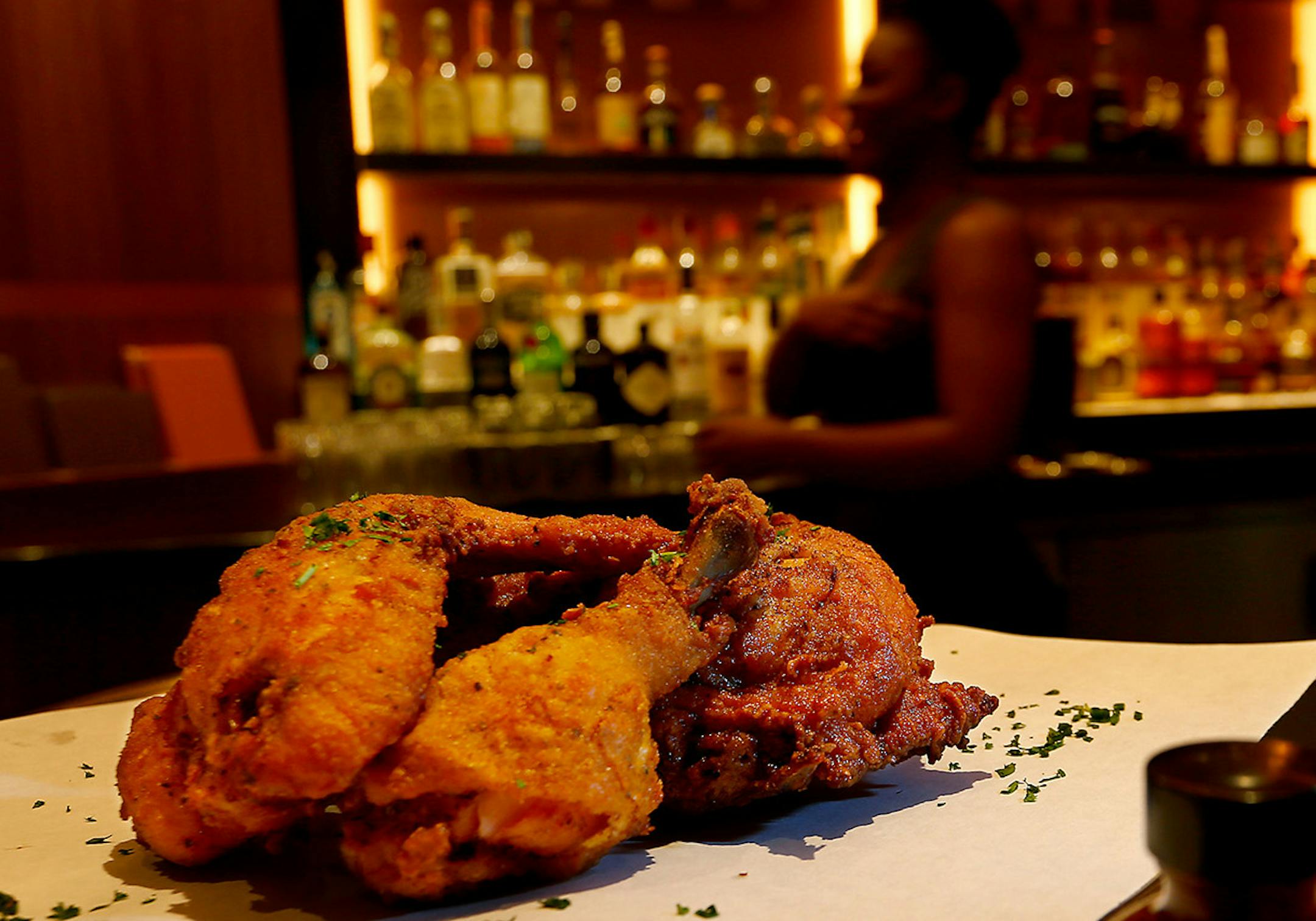 Fried chicken at Shaquille's in downtown's LA Live on Nov. 7, 2019. (Luis Sinco/Los Angeles Times) ORG XMIT: 1494207