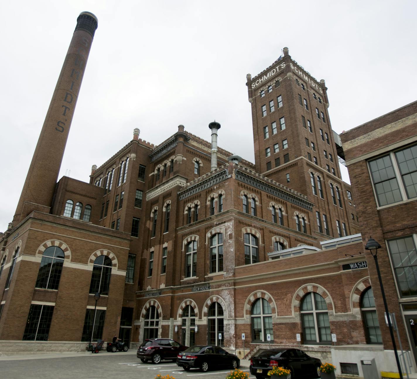 The old Schmidt's Brewery has been converted into an apartment complex, although the exterior was restored to keep the authentic look.. ] ALEX KORMANN &#x2022; alex.kormann@startribune.com The old Schmidt Brewing Co. brewery is a 15 acre site that has been historically preserved and repurposed all with the help of Philip Gagne, the last brewmaster for the company. One of the main buildings is being turned into a market place full of food vendors as well as a few miscellaneous vendors set to open