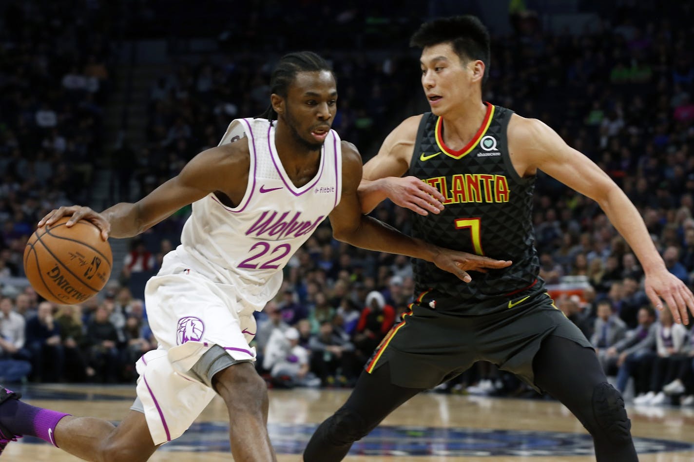 The Timberwolves Andrew Wiggins, left, has not been shy about his thoughts on fans who boo.