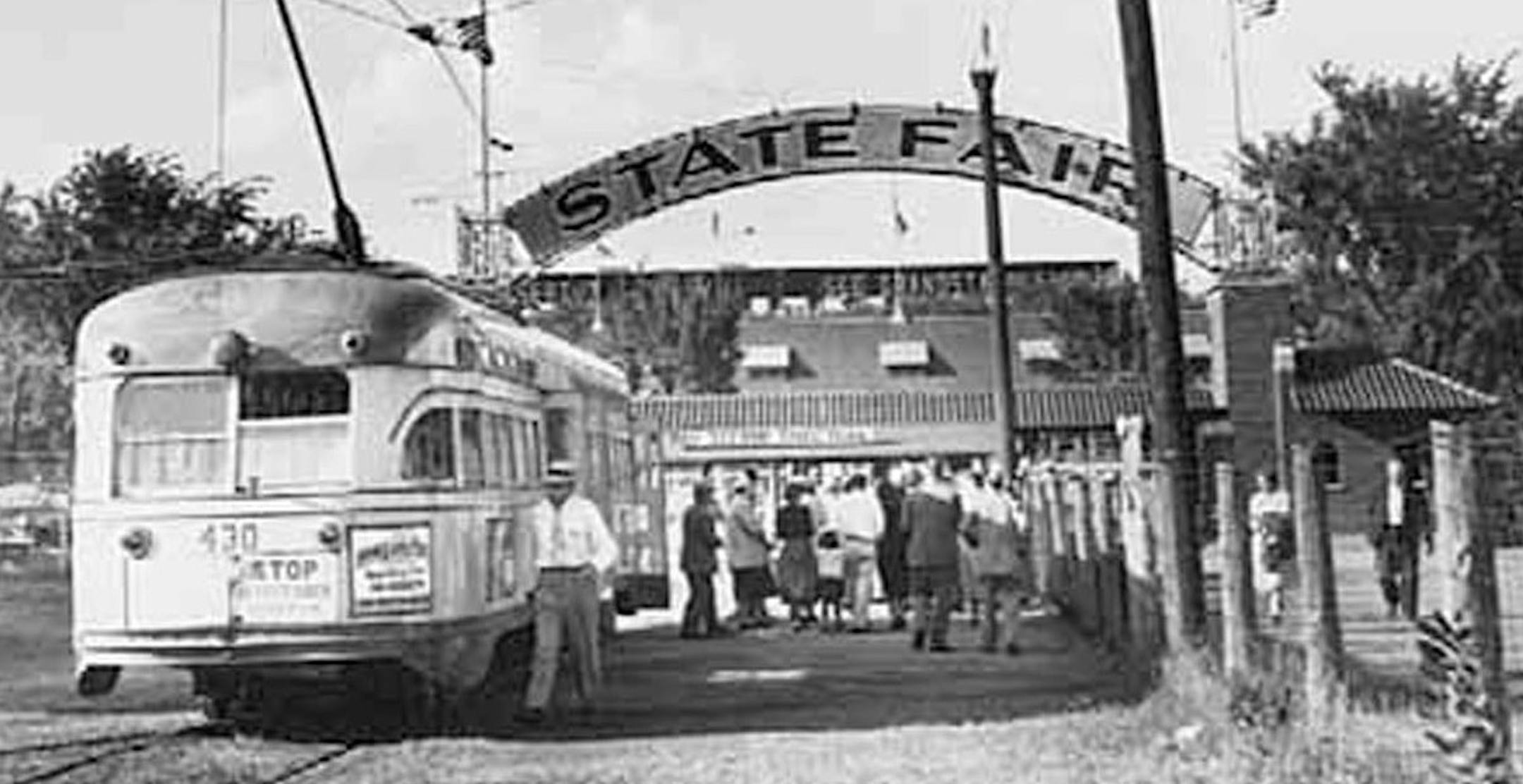 This metal sign, which once greeted streetcars full of fairgoers, is being restored to grace a new Heritage Square and transit hub.
