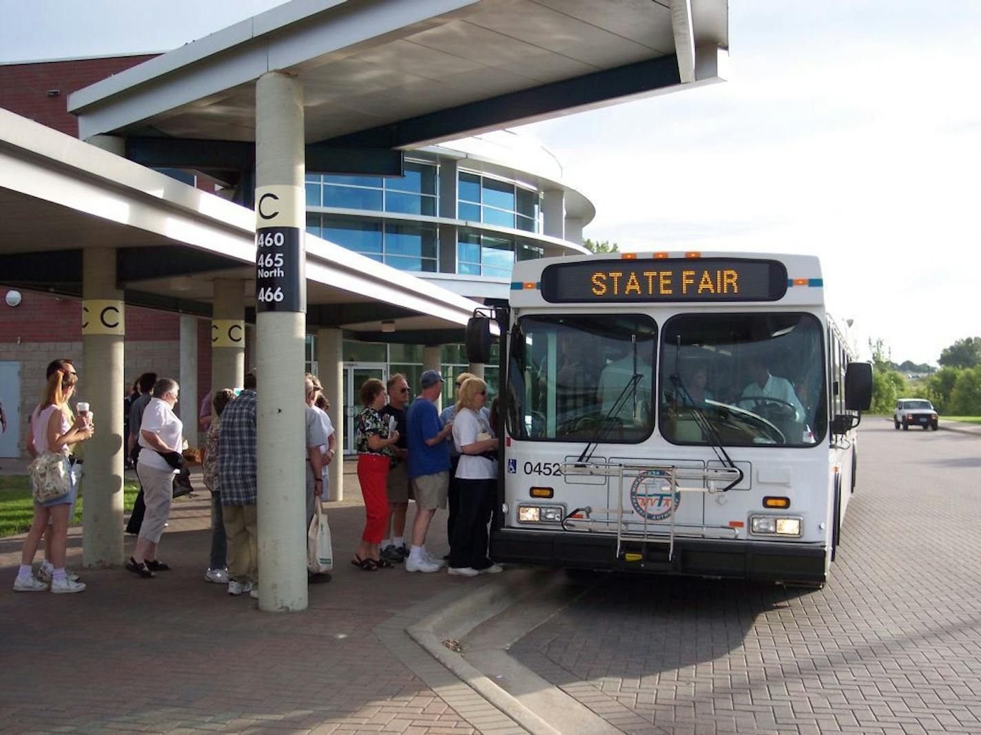 Cutline: The Minnesota Valley Transit Authority, which operates this special express bus, and Metro Transit are offering deals to folks who let themselves be driven to the State Fair. Credit: Provided by MVTA