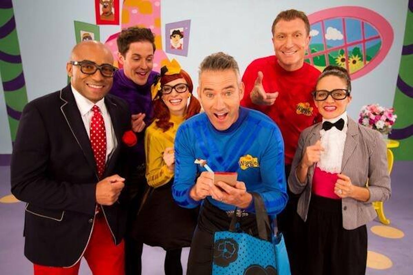 Lee Hawkins with the Wiggles in Sydney.