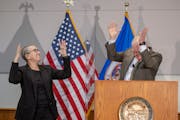 Minnesota Governor Tim Walz surprised Sign Language Translator Nic Zapko proclaiming it "Nic Zapko Day" on her birthday after he addressed the media r