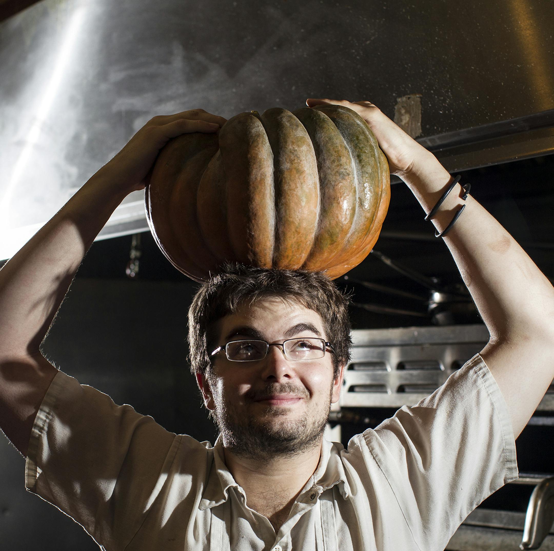 Chef Adam Vickerman of Cafe Levain is excited to see the emergence of winter squash, a telltale sign of Minnesota's transition to Fall harvest. "Hey, summer's over, guys."