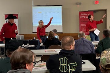 Auctioneers with Fladeboe Land took bids in December on a 409-acre farm that was donated to Willmar’s Calvary Lutheran Church. The church made $4.5 