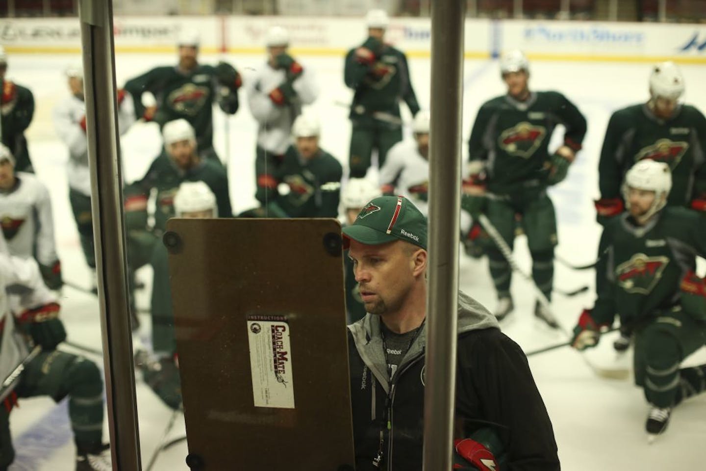 Minnesota Wild head coach Mike Yeo, during a practice last season.