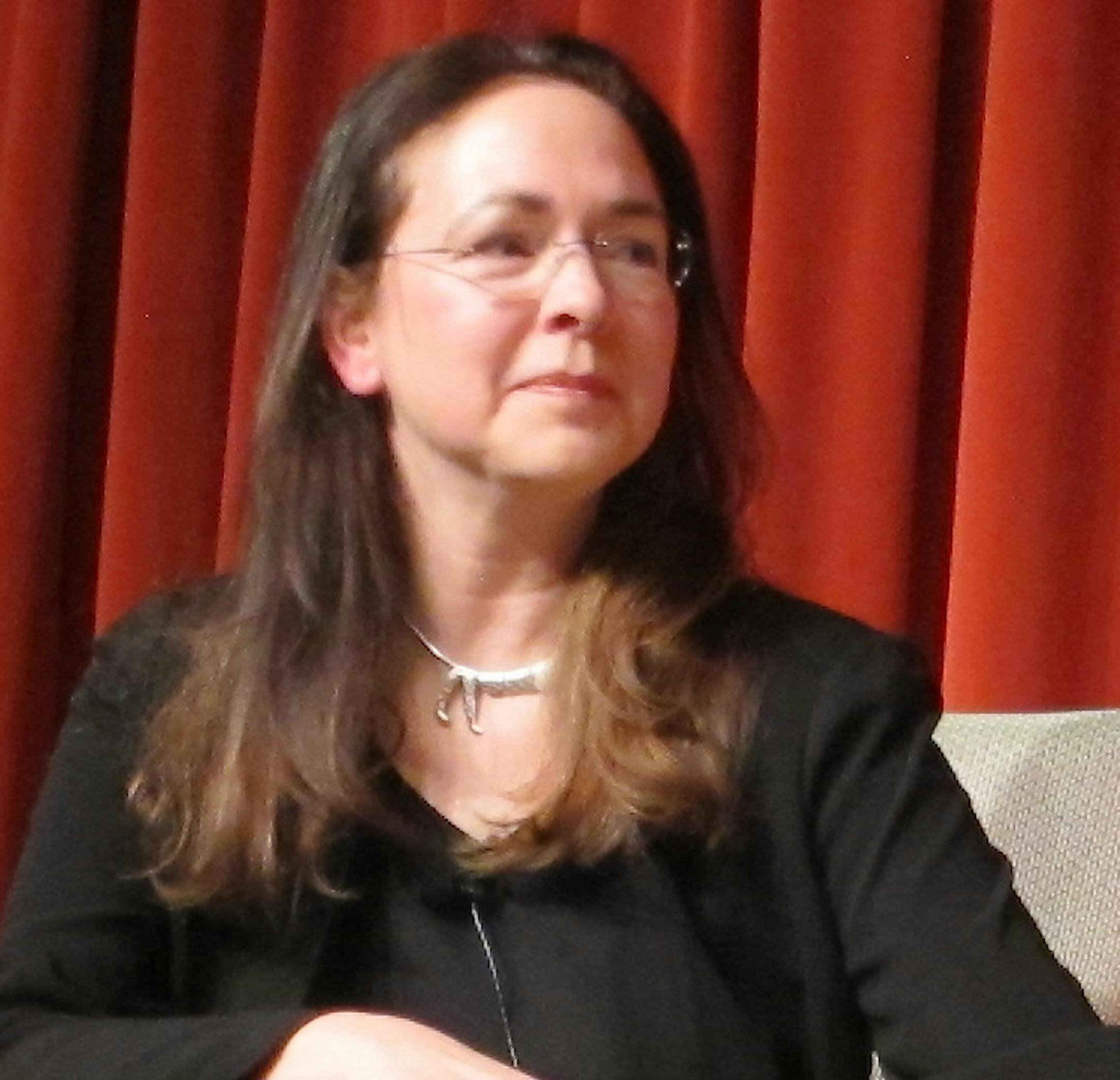 Lorrie Moore at Talk of the Stacks. Photo by Laurie Hertzel